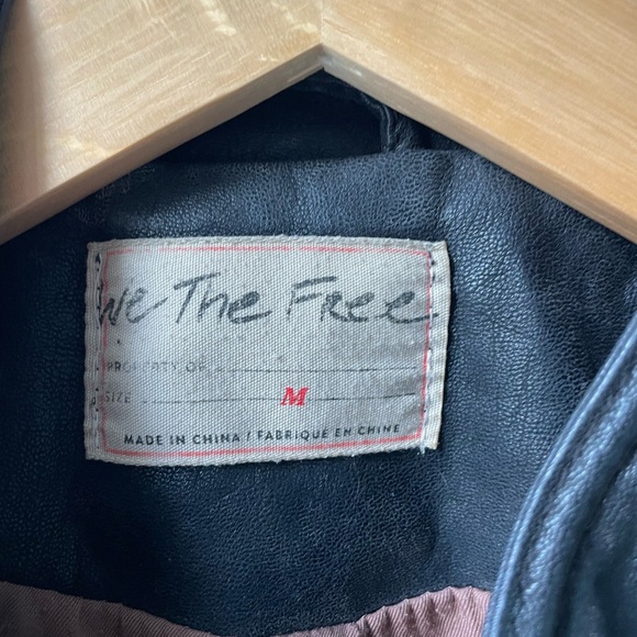 We The Free leather biker jacket with buckle detailing. - Picture 2 of 9